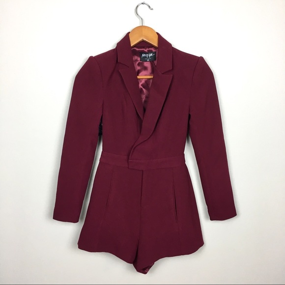 Nasty Gal Pants - Nasty Gal long sleeve lapel romper